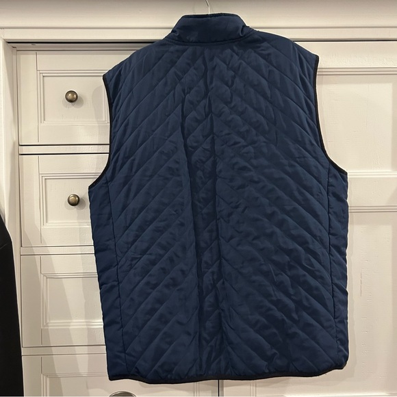 ZELOS Navy Quilted Zip-Up Vest Red Lining Size XL - Picture 11 of 12